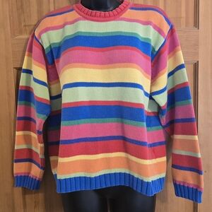 Vintage Robert Scott Colorful Striped Crewneck Sweater